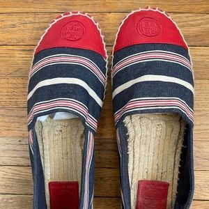 Tory Burch color block espadrilles. Gently used